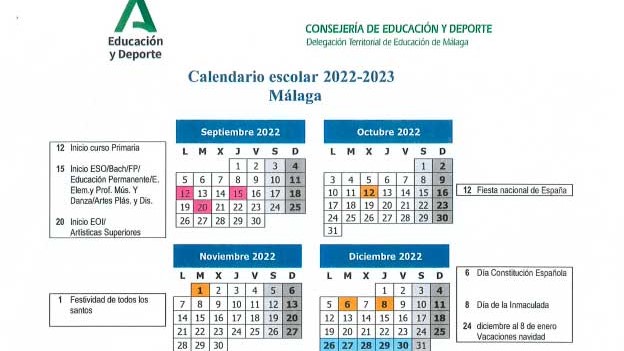 Lee más sobre el artículo Calendario Escolar para el curso 2022/2023