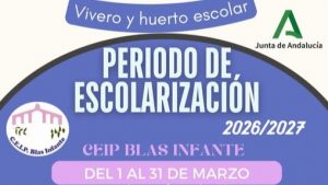 Periodo de escolarización curso 2026-2027